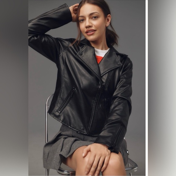 By Anthropologie Jackets & Blazers - Anthropologie The Saige Faux Leather Jacket, XXS NWT